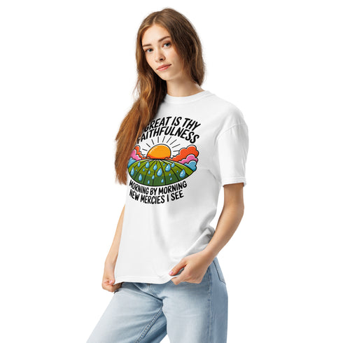 Great is Thy Faithfulness Christian Bible Verse T-Shirt